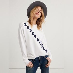 Lucky Brand White Sweater with Navy Lettering